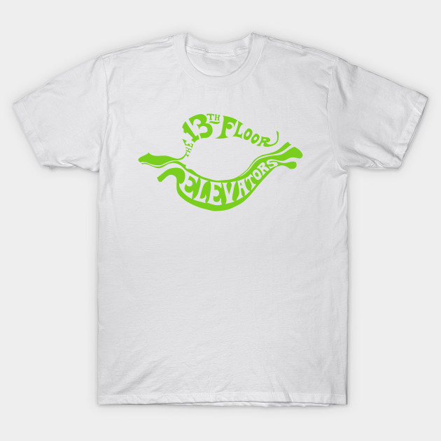 The 13th Floor Elevators - Psychedelic Rock - Green Logo Only T-Shirt by EverGreene